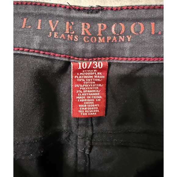Liverpool Abby Skinny Jeans Women's 10/30 Black Platinum Wash Stretch Denim Pant - Picture 6 of 6
